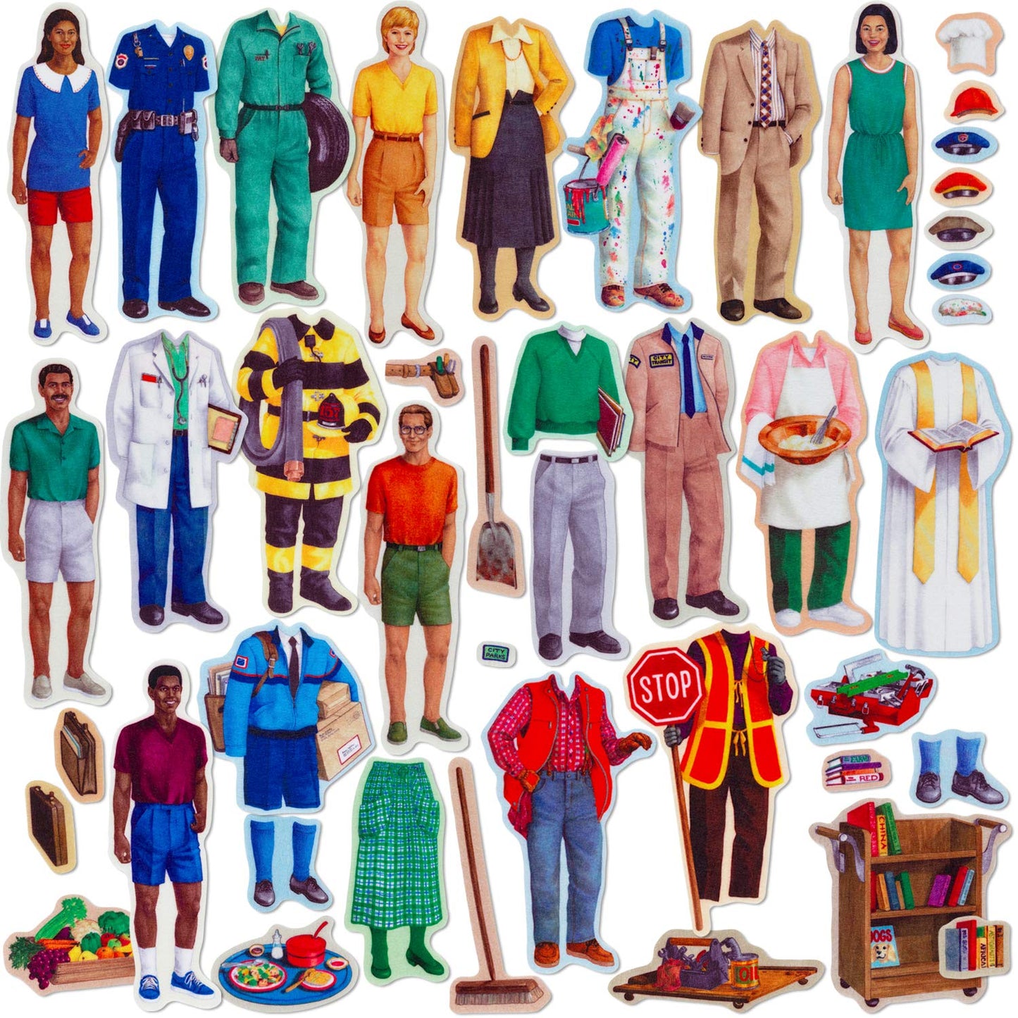 Little Folk Visuals Small Community Helpers Precut Felt Pieces, 44 Pieces Set