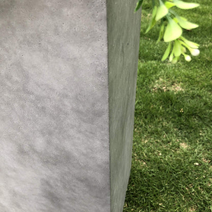 28" H Square Natural Concrete/Fiberglass Indoor Outdoor Modern Seamless Tall Planter