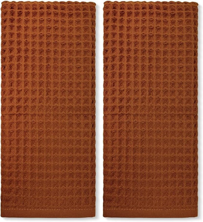 Jacquotha Waffle Hand Towels for Bathroom Kitchen Decor 2-Piece – Cotton Quick