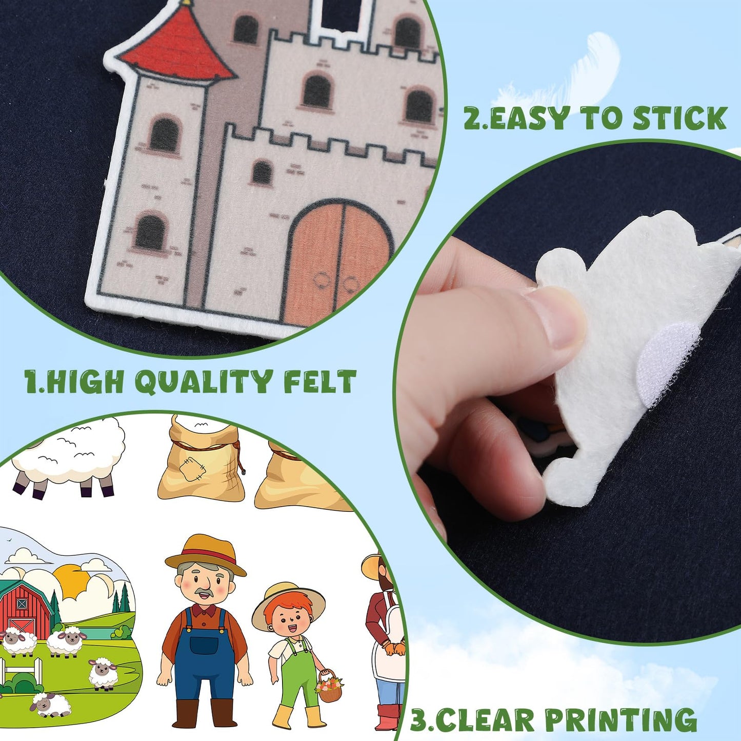 SmoothNovelty 12 Pack Flannel Felt Board Stories Set with a Foldable Board for Preschool Activities Boys Girls(Nursery Rhymes)