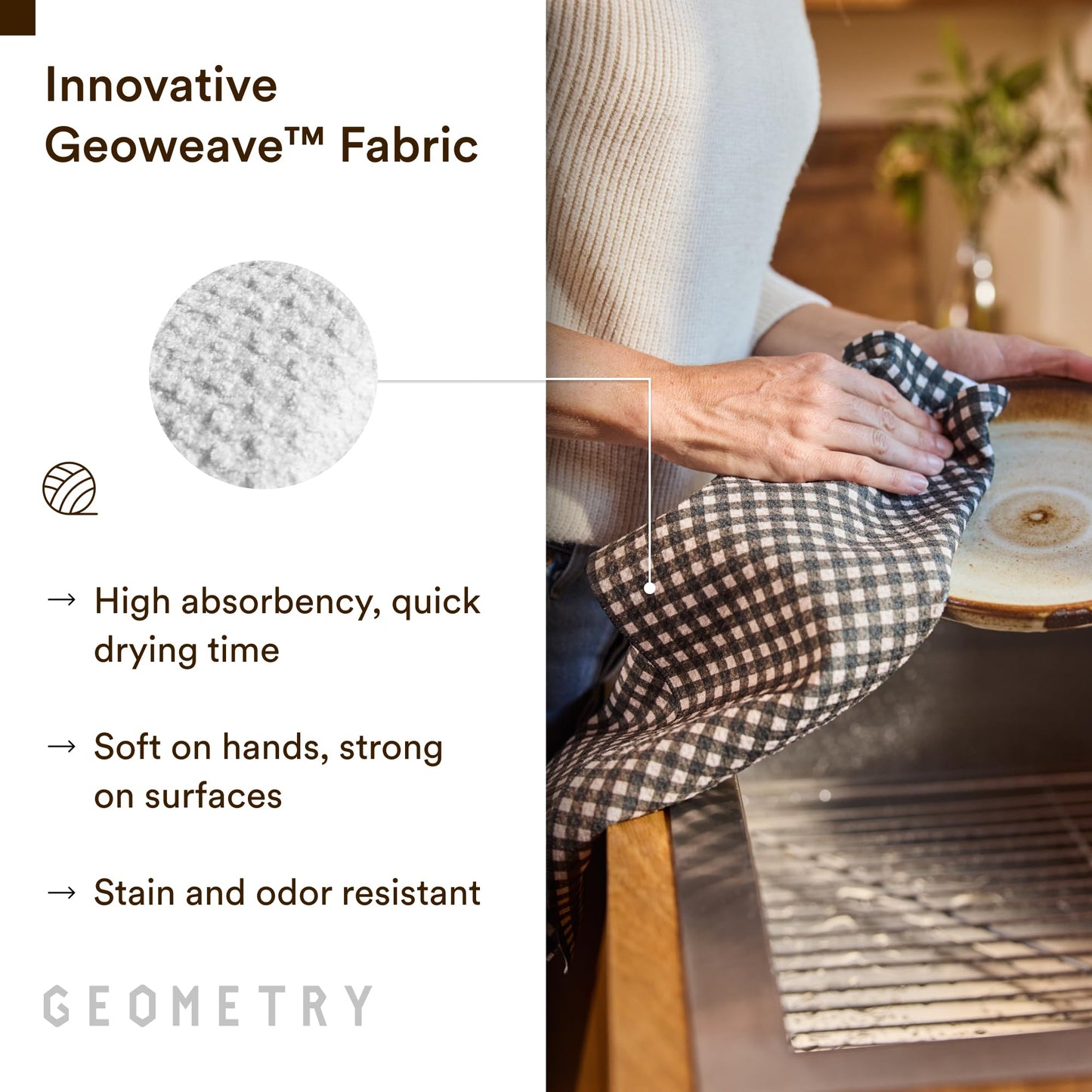 GEOMETRY Kitchen Towels - Quick Dry Microfiber Cloth Dish Towels for Kitchen Drying - Premium Quick Dry Towel - Cherry Bow, 18" x 30" - 2 Pieces