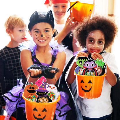 36 Set Halloween Candy Holder Cards with Clear Dome, Halloween Treat Boxes, Candy Servers,Ghost/Pumpkin/Bat Design,DIY Trick or Treat Party Favors for Kids, Classroom Prizes ,Family Gatherings(Candy Not Included)