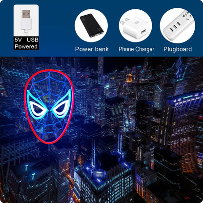 Spider neon sign for wall decor Anime Light Compatible with smart timing switch, 5V USB power supply Kids Bedroom Game Room Decoration(13x9.4 Inch)