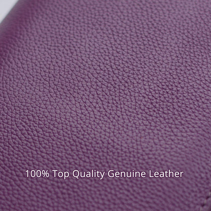 Bveyzi Women RFID Blocking Wallet Leather Zip Around Phone Clutch Large Capacity Ladies Travel Purse Wristlet (Purple)