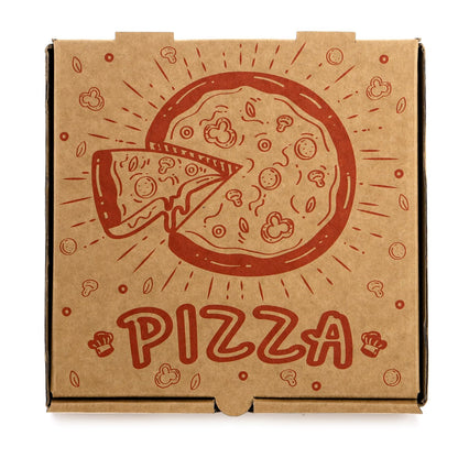 ZEAYEA 40 Pack Small Pizza Boxes, 7.3" L x 7.3" W x 1.6" H Cardboard Food Delivery Boxes, Kraft Take Out Food Containers, Takeaway Packaging Boxes for Pizza, Cookies, Cake, Party Favors, Wedding