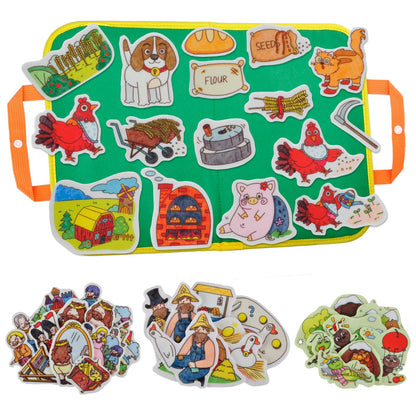 CHEFAN Felt Board for Toddlers,4 Sets Flannel Board Stories for Preschool Activity,Little Red Hen,The Ant and The Grasshopper,The Goose that Laid The Golden Egg and The Emperor's New Clothes