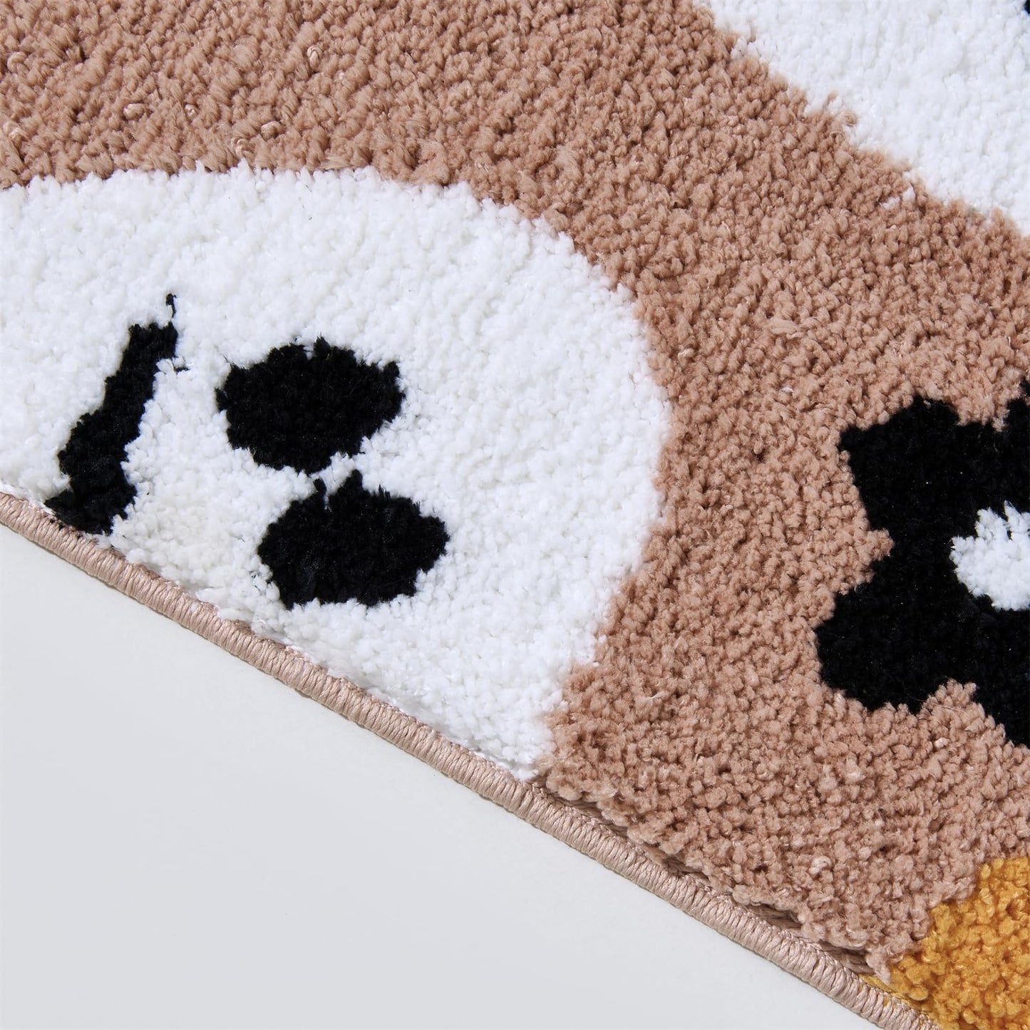 Aldopein Cute Halloween Indoor Bath Mat Non Slip 2x3 Entryway Rugs Washable, Boho Floral Pumpkins Ghost Fall Halloween Throw Area Rugs for Girls Bathroom Kitchen Bedroom Spooky Aesthetic Decor