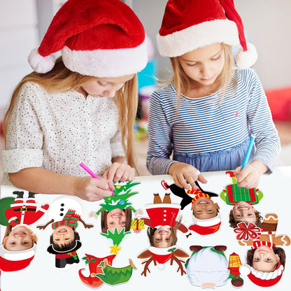 60pcs Christmas Theme Cutouts Xmas Holiday Bulletin Board Decorations Xmas Theme Claus Paper Cut-Outs Classroom Decor for Christmas Classroom DIY Craft Photo Wall Door Winter Party Supplies