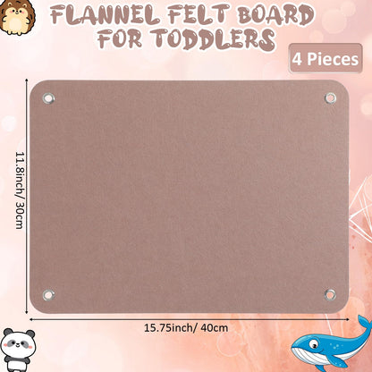 Yunsailing 4 Pieces Felt Board for Toddlers Classroom Flannel Board Stories for Preschool Homeschooling, Kids Felt Story Activity Wall Hanging Children Birthday Gifts, 11.8 x 15.75 Inch (Camel)