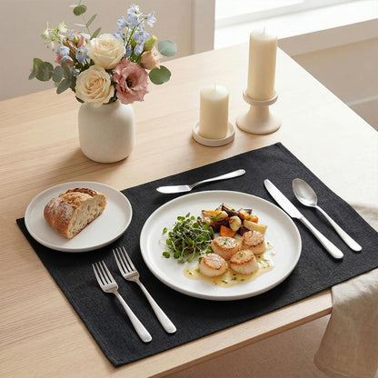 Artoid Mode Black Placemats Set of 6, 12x18 Inch Halloween Washable Holiday Table Mats for Party Kitchen Dining Decoration