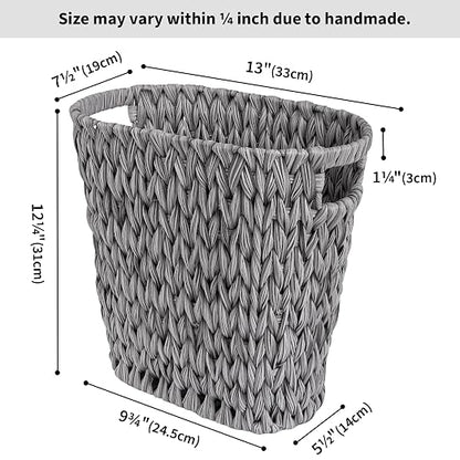 GRANNY SAYS Wicker Waste Basket - Waterproof, Space-Saving, 15L/4Gallon, Bathroom & Bedroom Trash Can