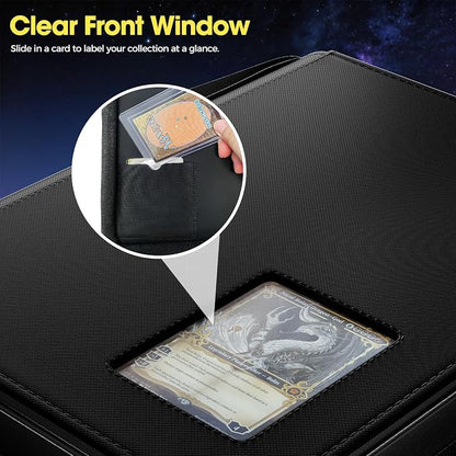 ProCase 4 Pocket Top Loader Binder, Holding 144 Cards in 3"x4" Toploaders, Side Loading Small Book Folder with Clear Window for Pokemon, Trading, Sports Cards Collection TCG, MTG -Black