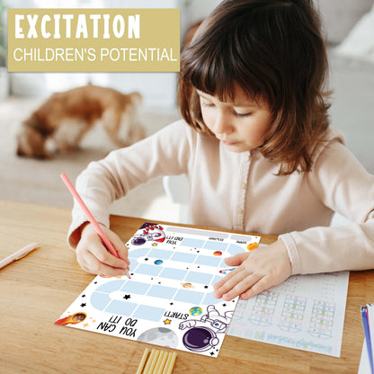 10 Outer Space Astronaut Reward Chart with 216 Round Stickers, Incentive Behavior Chart for Kids at Home Classroom, Kids Routine Daily Chore Sticker Chart-A18