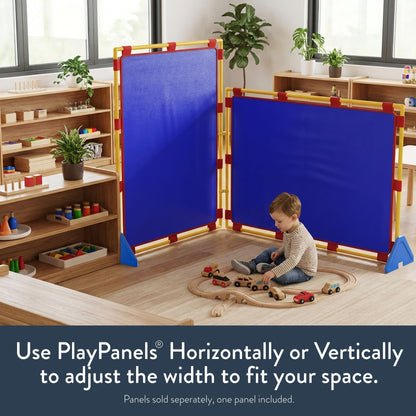 Children's Factory Big Screen PlayPanel, Kids Room Divider, Lightweight, Classroom Privacy Screen, Cantilever Feet Included, Plastic, Vinyl, 1 Panel, Blue