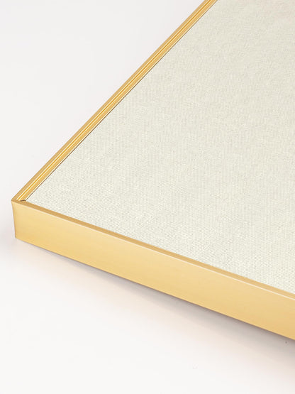 Lightomorrow Bulletin Board 30 x 20 inches, Oatmeal White Pin Board Vision Board, Golden Aluminum Framed Fabric Cork Board with 10 Push Pins