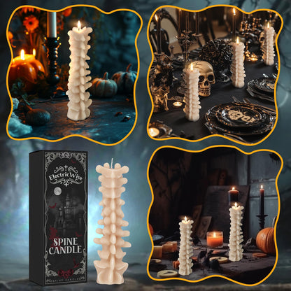 ElectricWise Spine Candle, Spooky Candle for Gothic Decor Gift, Christmas Premium Natural Scented Beeswax with Cotton Wick for Parties, Home, Rituals, Gift, Halloween Decorations