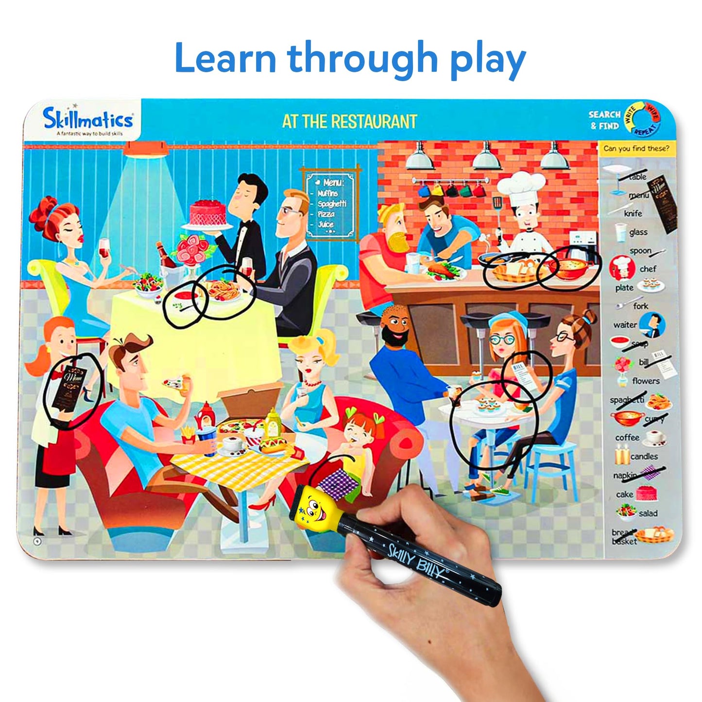 Skillmatics Search and Find Educational Game - Reusable Preschool Learning Activities, Perfect for Toddlers & Kids Who Love Toys, Art & Crafts, Builds Vocabulary, Gifts for Ages 3, 4, 5, 6