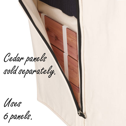 Household Essentials 3392-1 Cedarline Collection Hanging Garment Bag | Dress and Suit Protector | Natural Cotton Canvas,Off-White