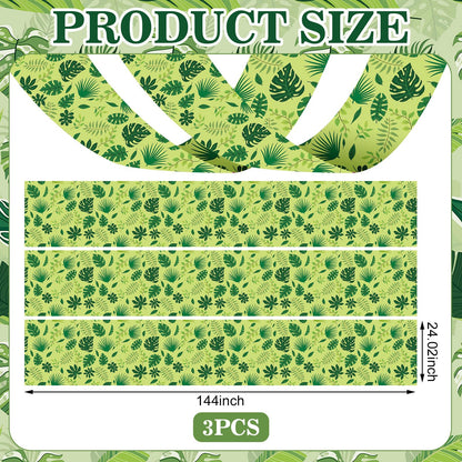 Feifeiya 3 Pcs 36 ft Jungle Theme Party Decor 2026 Vbs Decorations Tropical Forest Palm Leaves Rainforest Safari Jungle Ceiling Banner Party Hanging Decor for Vbs Sunday School Classroom