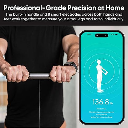 Wyze Smart Scale Ultra BodyScan with Handle – Wi-Fi & Bluetooth Body Composition Scale for Weight, BMI, Body Fat, Muscle Mass, and Segmental Measurement, 400 lbs, White