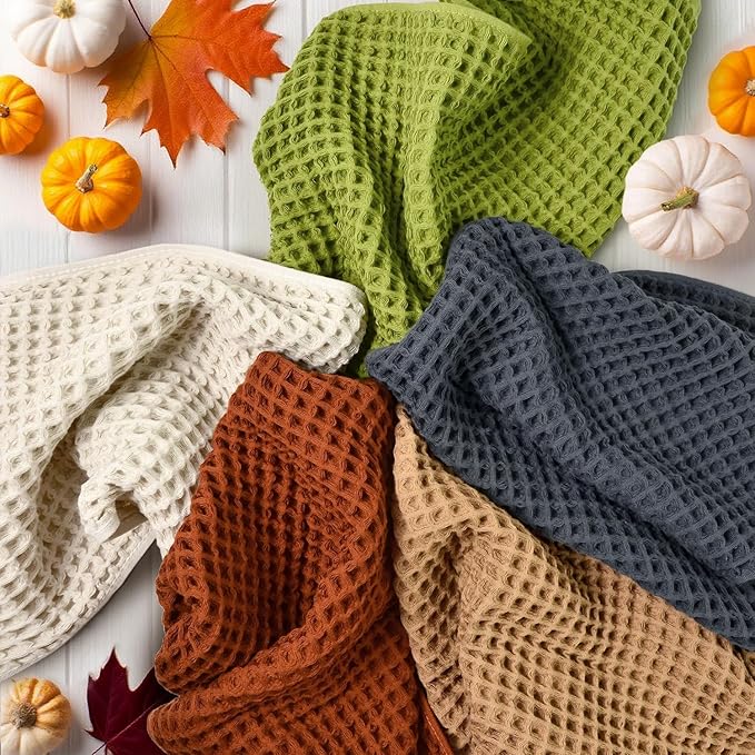 Jacquotha Waffle Hand Towel Set – Cotton Soft Lint-Free Quick Drying Towels
