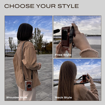 C Coiro Slim Leather Camera Strap with Quick Release, Neck Adjustable Camera Shoulder Strap SLR Compatible with All Camera Brands, Padded/Black