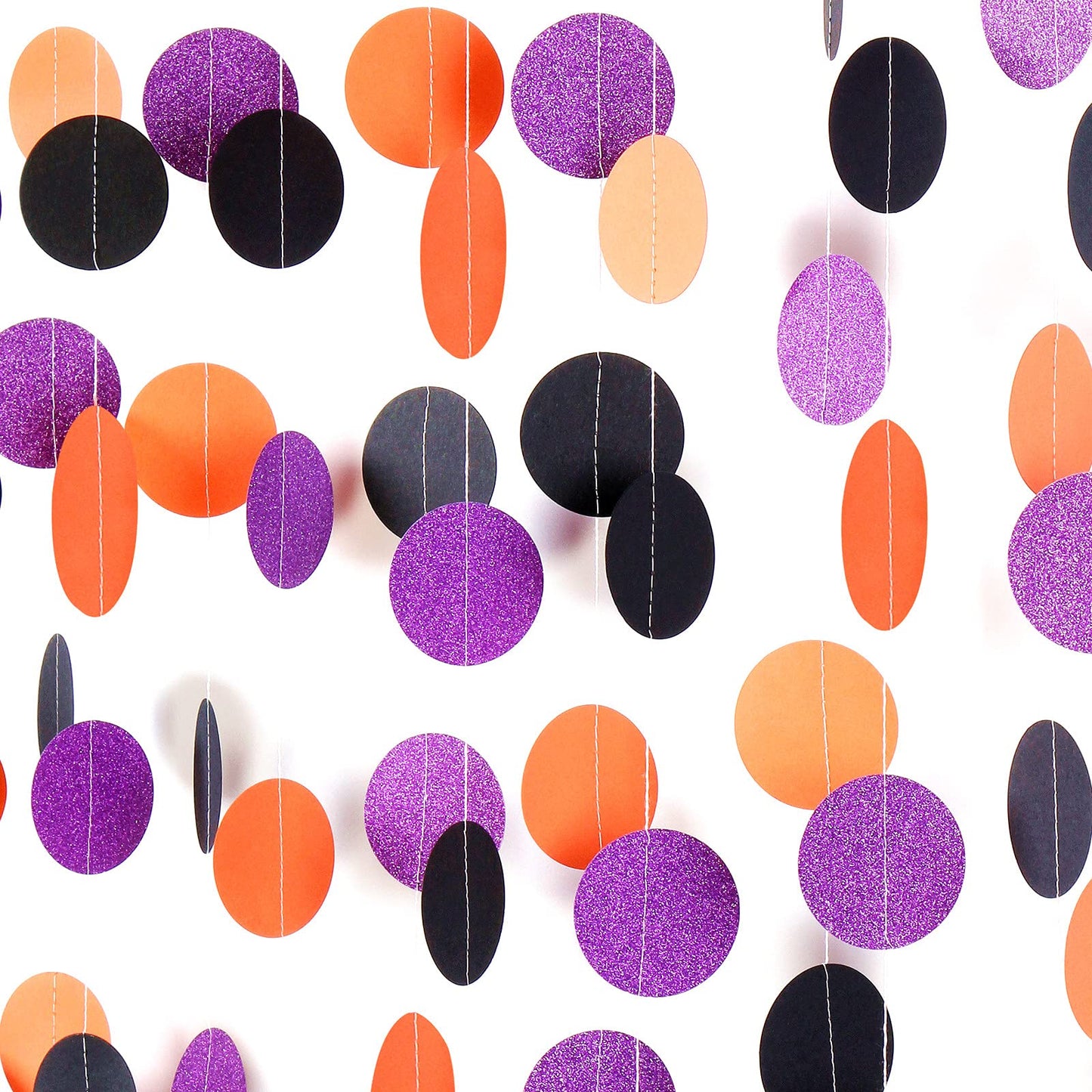 Black-Orange Purple Halloween Party-Decorations Streamers-Garland - 52ft Birthday Baby Shower Decorations Paper Banner, Graduation 2025 Glitter Hanging Decoration Bunting Supplies Lasting Surprise