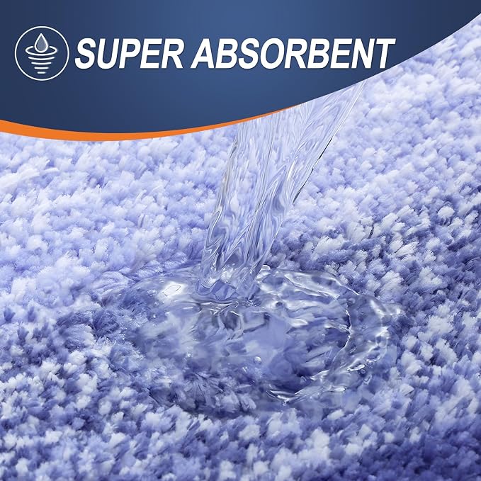 OLANLY Bathroom Runner Rugs Mat 47x20, Extra Soft Absorbent Microfiber Bath Rugs, Rubber Backing, Quick Dry, Washable Long Bath Mats for Bathroom, Tub and Shower, Home Decor Accessories, Blue-Violet