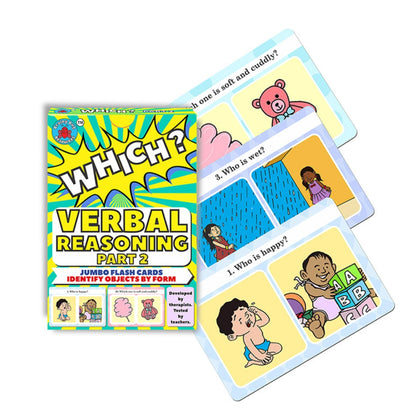 Brainy Bug Resources Verbal Reasoning Language Flash Cards for Kids | Q&A Learning Deck for ESL, Home Schooling & Special Needs | Parent and Professional Use