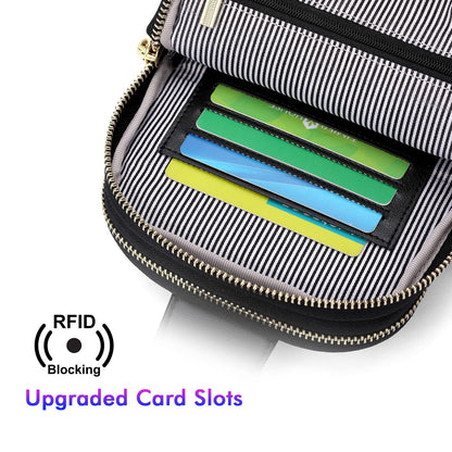nuoku RFID Blocking Sling Bag for Women, Vegan Leather Anti Theft Crossbody Purse, Lightweight Small Chest Bag for Everyday Travel