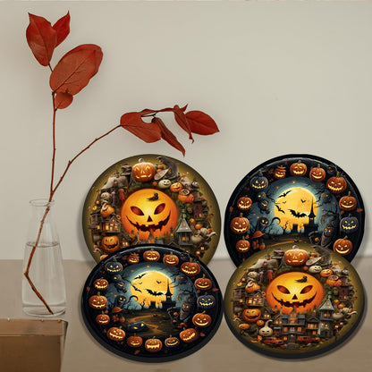 Tucocoo Stove Burner Covers, Happy Halloween Pumpkin Gas Stove Burner Covers Set of 4, 8 Inches and 10 Inches Stove Top Covers for Electric Stove Metal Stove Cover, Abstract Kitchen Cooktop Decor