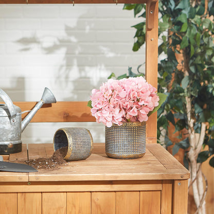 Modern Metallic Cement Flower Pot (Set of 2)