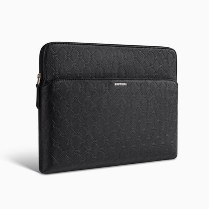 Comfyable x Edition Faux Leather Laptop Sleeve 13 14 Inch, Compatible with 13" MacBook Air M5 & 14" MacBook Pro M5 Pro/Max 2026, Mac Travel Case with a Front Zip Pocket for Men Women, Black