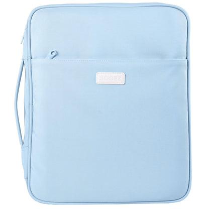 Sooez Zipper Binder Bag, 1.5 Inch Binders 3 Ring O-Ring, 5-Tab Dividers Expanding File Folder, 500-Sheet Capacity Three Ring Binder, Cute Organizer Storage for Student School Classroom Supplies, Blue