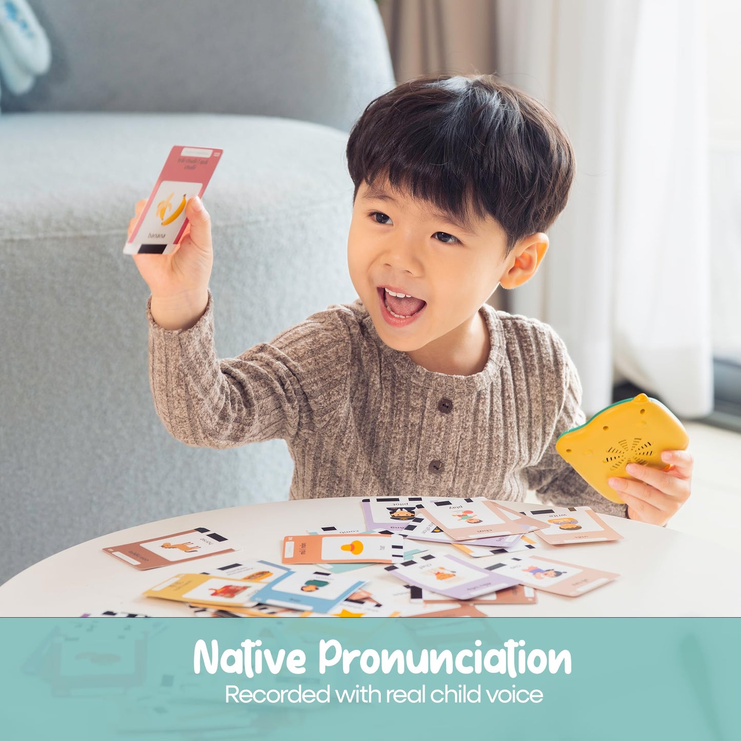 Monkey & Bananas | Vietnamese–English Talking Flash Cards | Southern & Northern Dialects | Bilingual Toy for Toddlers & Beginner Learners | 224 Words, 18 Themes | Screen-Free Learning Toy | Ages 2–6
