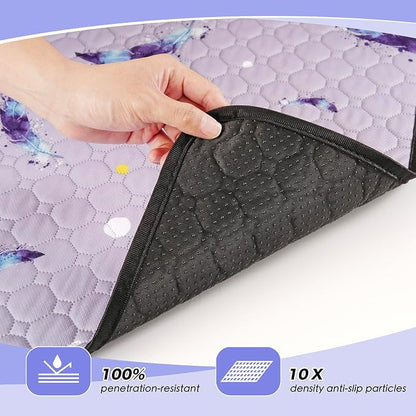 WanpeeGoo Washable Pee Pads for Dogs, 2 Pack Reusable Puppy Pads, Super Absorbent & Leakproof Dog Pads, Anti-Slip Dog Pee Pads for Puppy Training & Incontinence, Leaf Pattern, 32"x52"