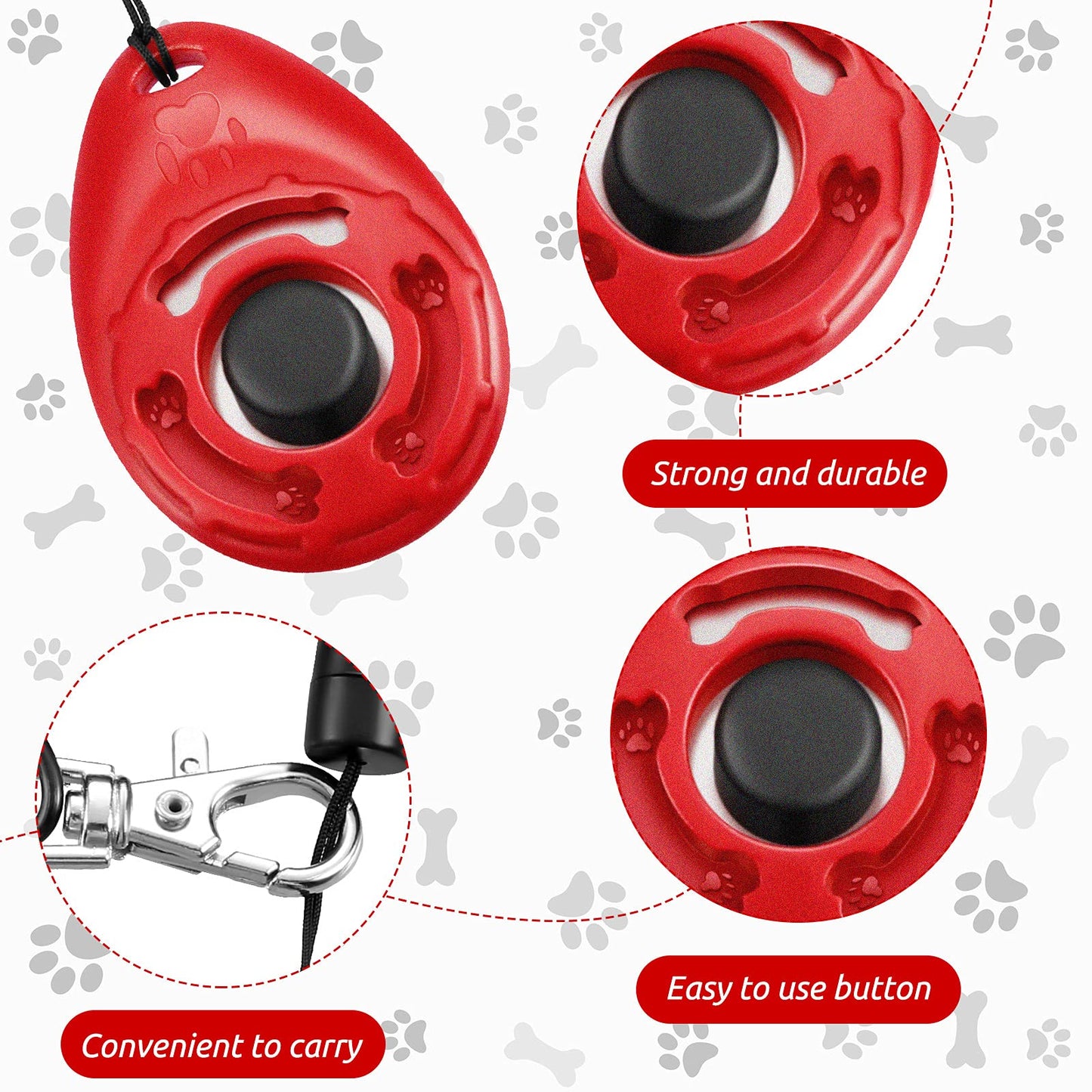 Frienda 18 Pieces Dog Training Clicker, Pet Behavioral Training Clickers with Wrist Strap for Dogs Cats Puppy Birds Horses(Multicolor)