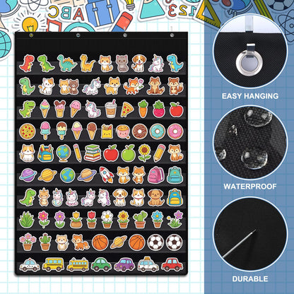 Eaasty Sticker Store for Classroom 28 x 43'' Hanging Display Organizer Sign Holder and Reward Storage Rack for Homeschool Teachers Teaching Supplies Reward Stickers Not Included