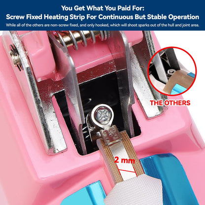 Sealer Pro - 8 inch Impulse Heat Sealer - 2mm Sealing Width - Manual Heat Sealer Machine for All Bags - Most Heavy Duty for Strong, Secure Sealing for Long Term Food Storage - Extra 2 Replacements, 2 Fuses Included(Pink)