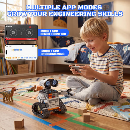 HPROMOT 5-in-1 STEM Robot Building Kit, 688 Pcs Remote & APP Controlled Educational Robot Toys, DIY Science Engineering Building Blocks for Kids Ages 8-16, for Boys & Girls