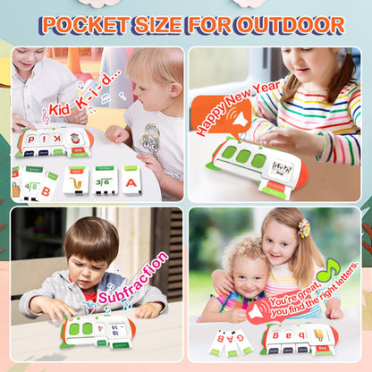 ABC Learning Toys for Kids Ages 3-5, Talking Flash Cards for CVC Word & Math Games for Kids 5-7 Preschool Kindergarten Gifts for Boys & Girls Autism Sensory Speech Therapy Toys
