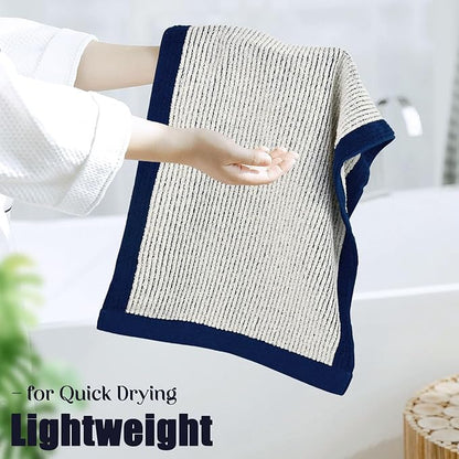 Cleanbear Hand Towels for Bathroom Set of 4, Jacquard Weave Bath Hand Towels