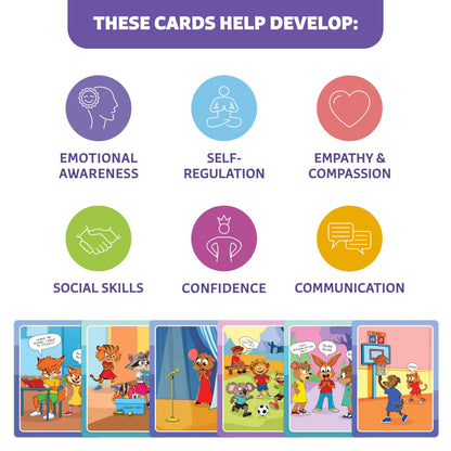 Clever Fox Play Who What Why Feelings & Emotions Conversation Cards for Kids – Social Skills & Emotional Regulation Learning Activity – Flash Card Therapy Game – SEL Tool for Kids & Toddlers Ages 4+