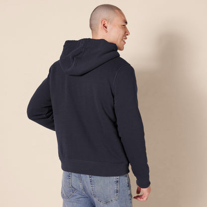 Amazon Essentials Hoodie For Men, Sherpa-Lined Full-Zip Fleece Sweatshirt, Small, Navy