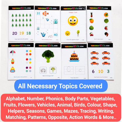 Activity Flash Cards, Workbook, Worksheet for Kids Ages 5, 6 | Toddler, Pre K, Kindergarten, Alphabet, Montessori Curriculum, Homeschooling Supplies, Preschool Early Learning