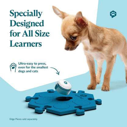 FluentPet Speak Up! Get Started Kit with Clearer Upward-Facing Sound | 6 Recordable Buttons w/Pre-Installed Batteries & 3 HexTile Button Mats | Training Dog & Cat Communication Buttons