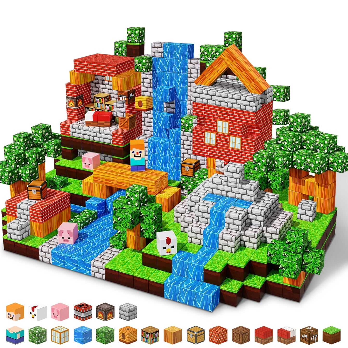 MUUHU 150PCS Magnetic Blocks - 0.8" Magnetic Building Blocks for Kids, STEM Toys, Educational Magnet Blocks, Magnetic Cubes Tiles, Christmas Birthday Gifts for Boys & Girls Ages 3 4 5 6 7 8 9 10