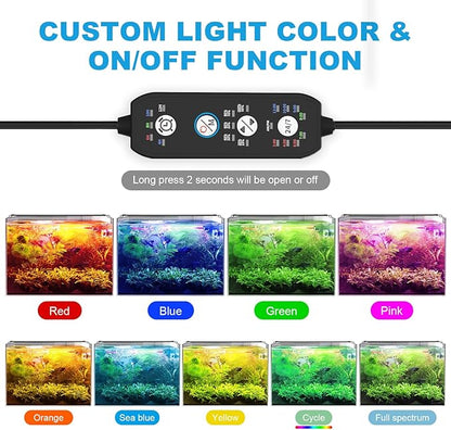 SEAOURA 24/7 Cycle LED Aquarium Plant Light-Full Spectrum Fish Tank Light, Auto On/Off, 24/7 Lighting Modes and DIY Mode, Adjustable Timer/Brightness, for 18 Inch to 24 Inch Planted Tank