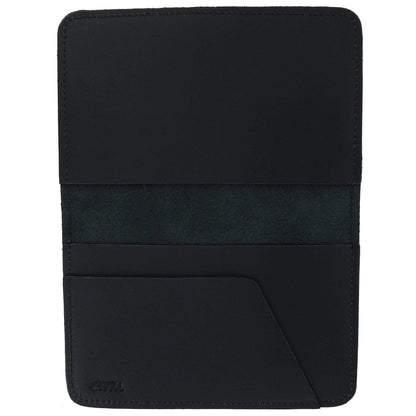 CTM Leather Top Stub Checkbook Cover Wallet, Black
