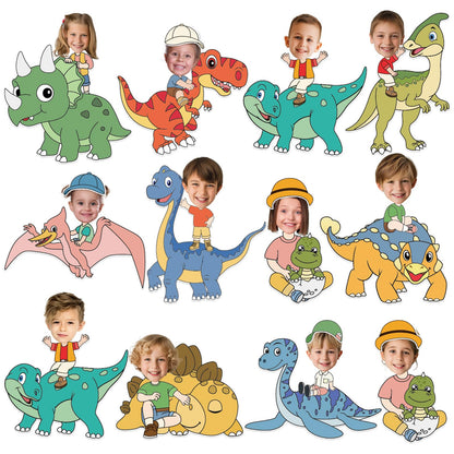 60pcs Dinosaur Theme DIY Cutouts Dinosaur Bulletin Board Decoration Set Cute Dino Jungle Paper Cut-Outs Classroom Decor for Boy Girl Classroom DIY Photo Craft Kindergarten School Wall Door Supplies